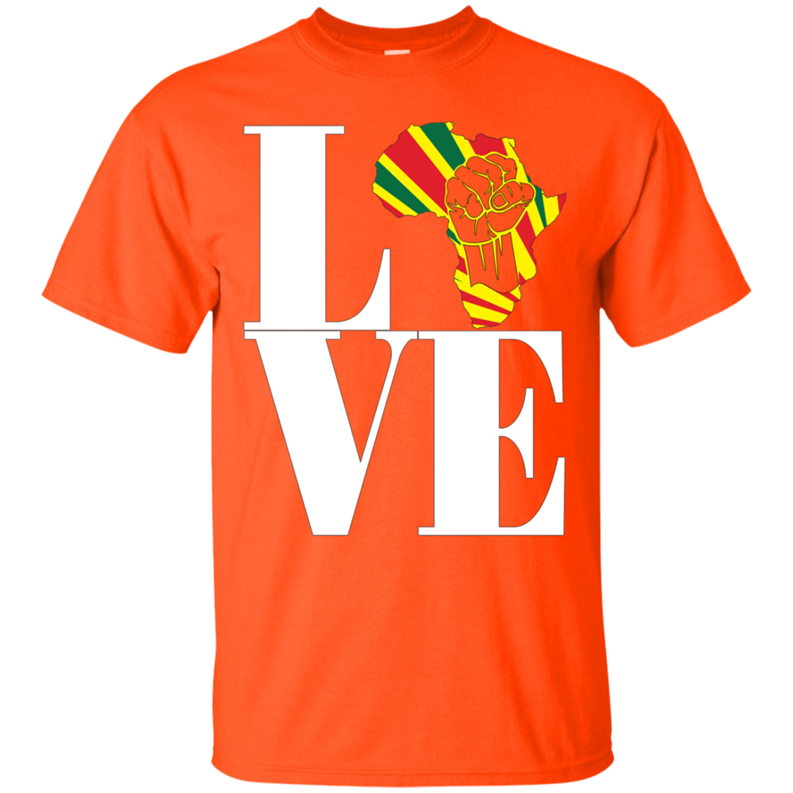 African black power map raised fist I love Africa t-shirt
