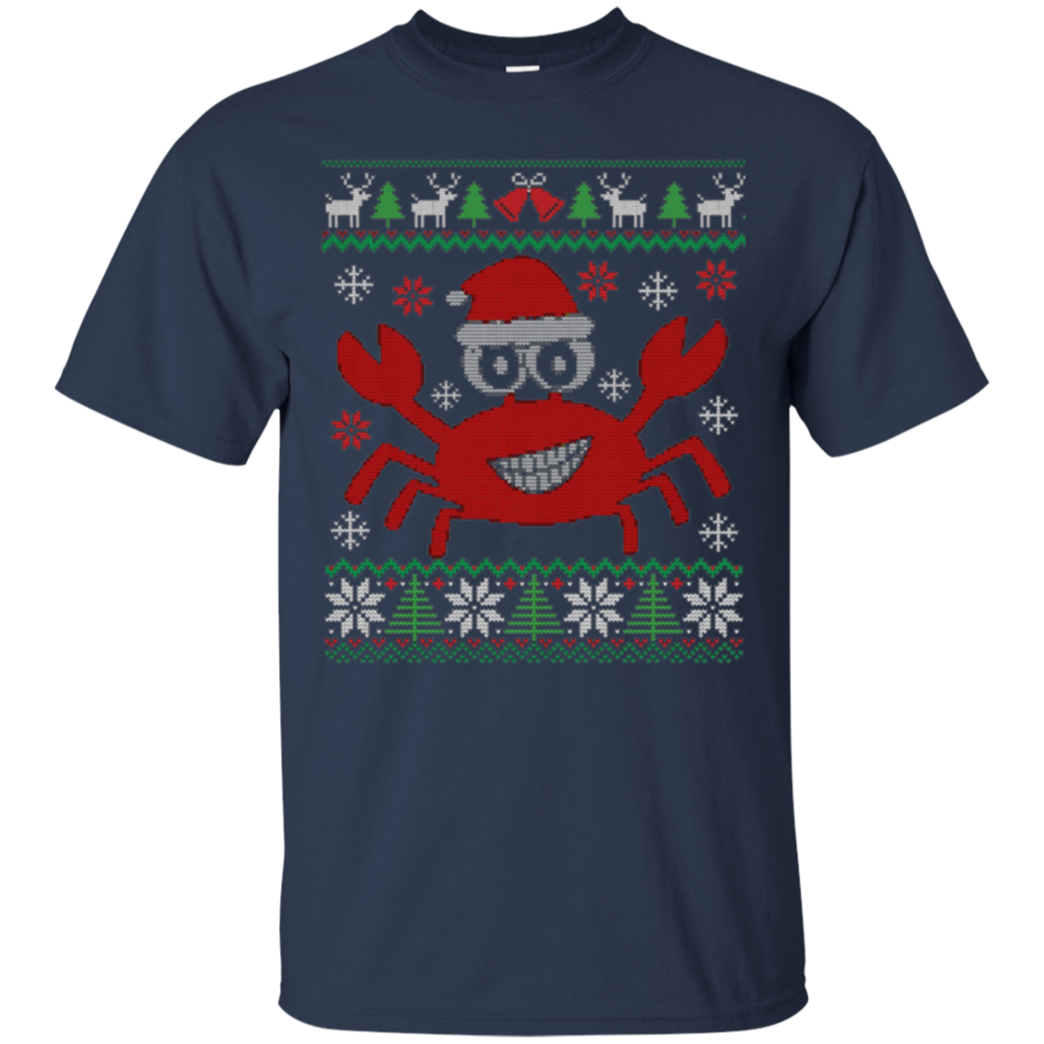 Santa Claws Festive Crab Ugly Christmas Sweater T-Shirt