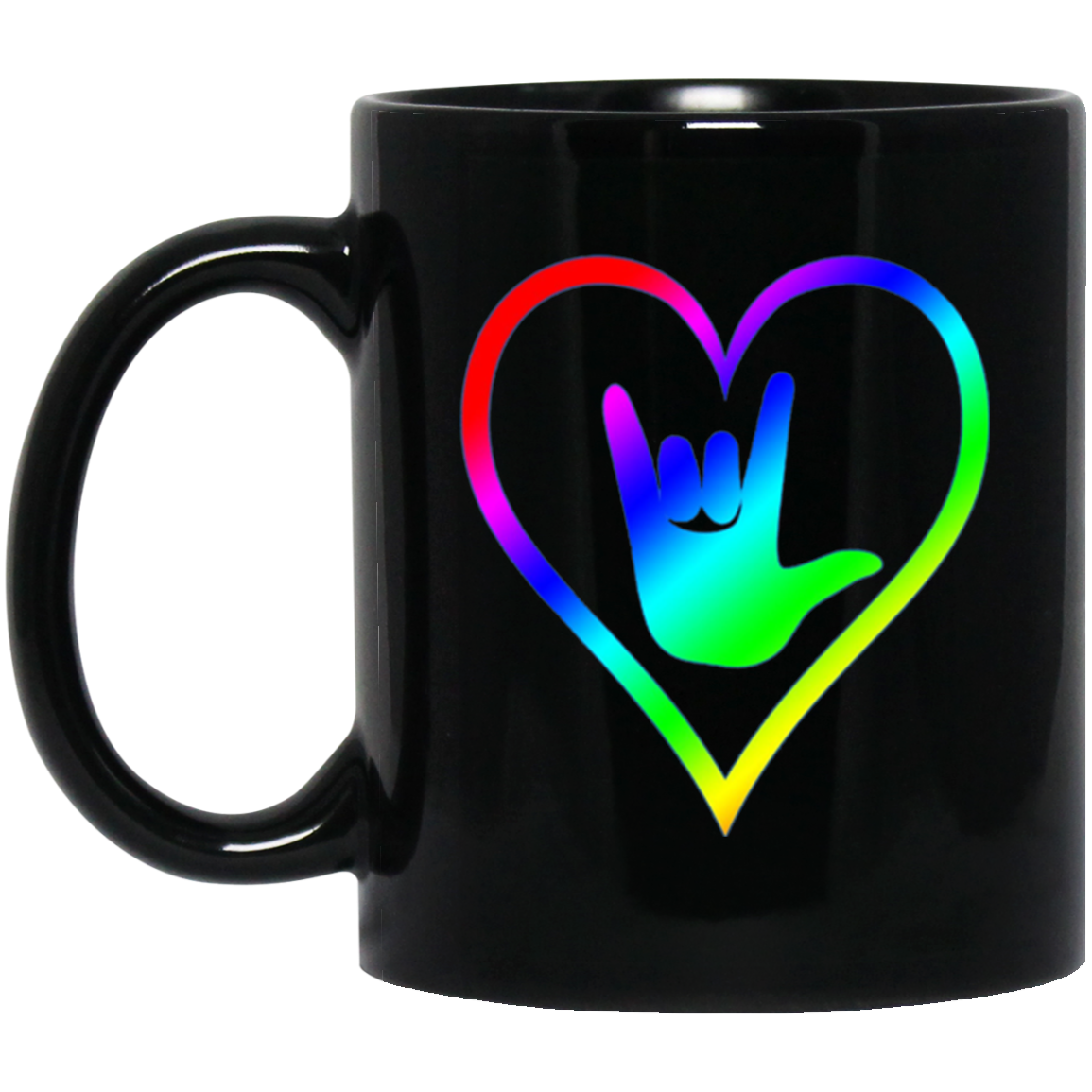 American Sign Language Tshirt I love you - Rainbow - Pride
