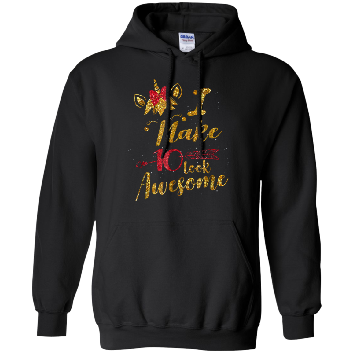 10th Birthday Gift Unicorn T-Shirt I Make 10 Look Awesome