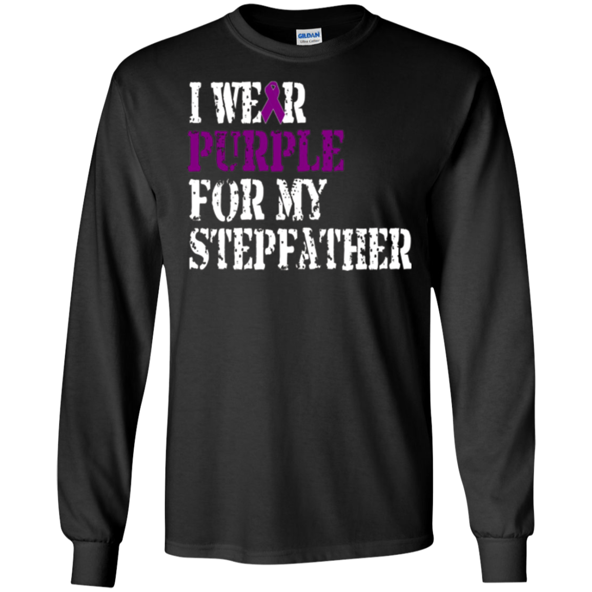 Alzheimer's Awareness Tshirt I Wear Purple For My Stepfather