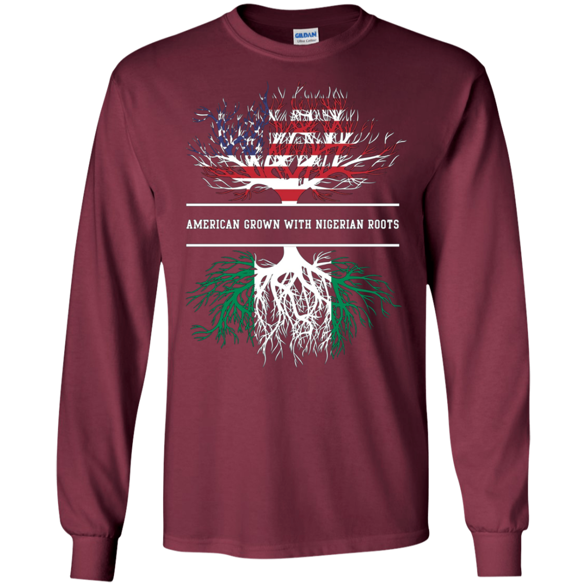 American Grown With Nigerian Roots T-Shirt Nigeria Tee