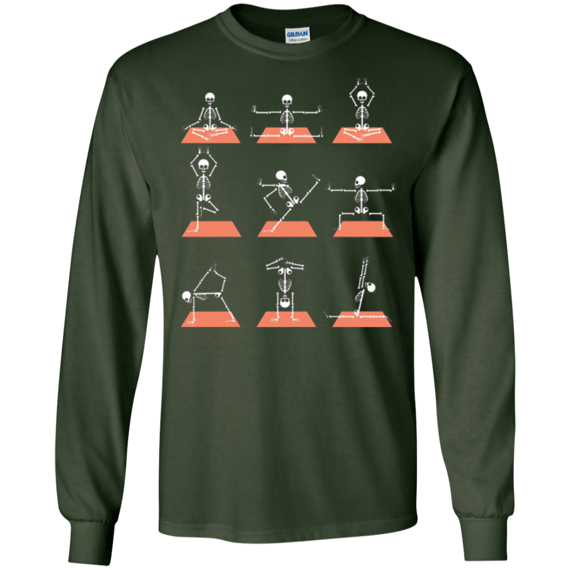 Christmas Skeleton Yoga Pose Shirt Exercise Work Out