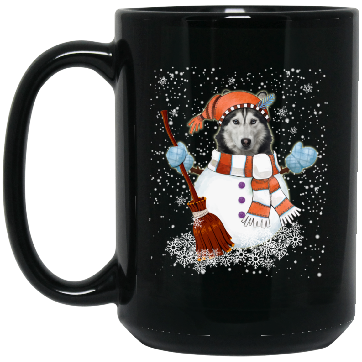 Christmas Snowman Siberian husky Funny T-shirt