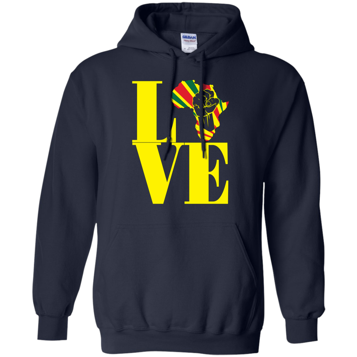 African black power map raised fist I love Africa t-shirt