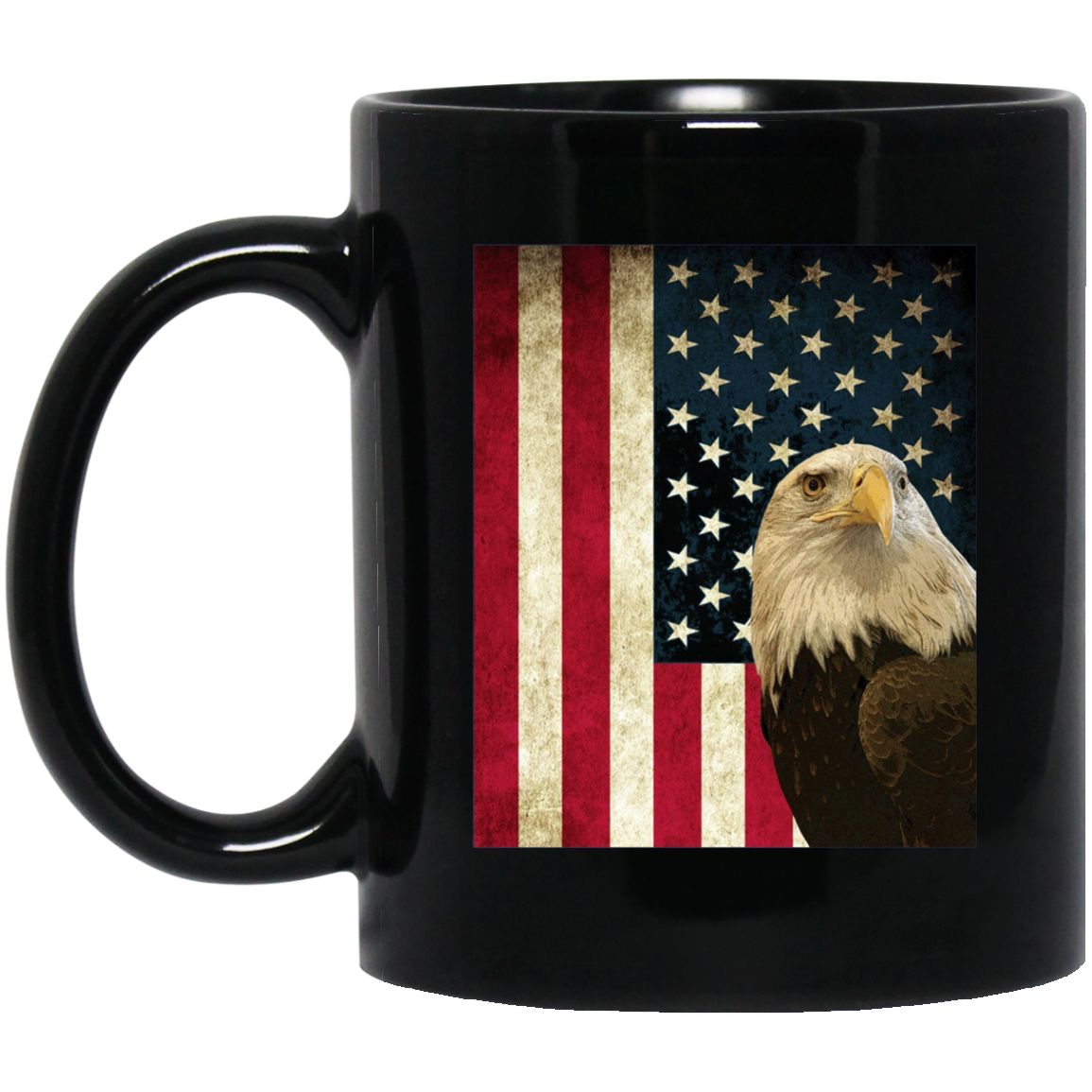 American Bald Eagle Retro Flag Long Sleeve Shirt, Patriotic