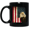 Image of American Bald Eagle Retro Flag Long Sleeve Shirt, Patriotic
