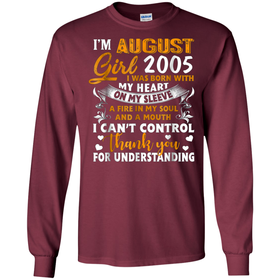 August 2005 Girl Gifts 13 Years Old 13th Birthday T-Shirt