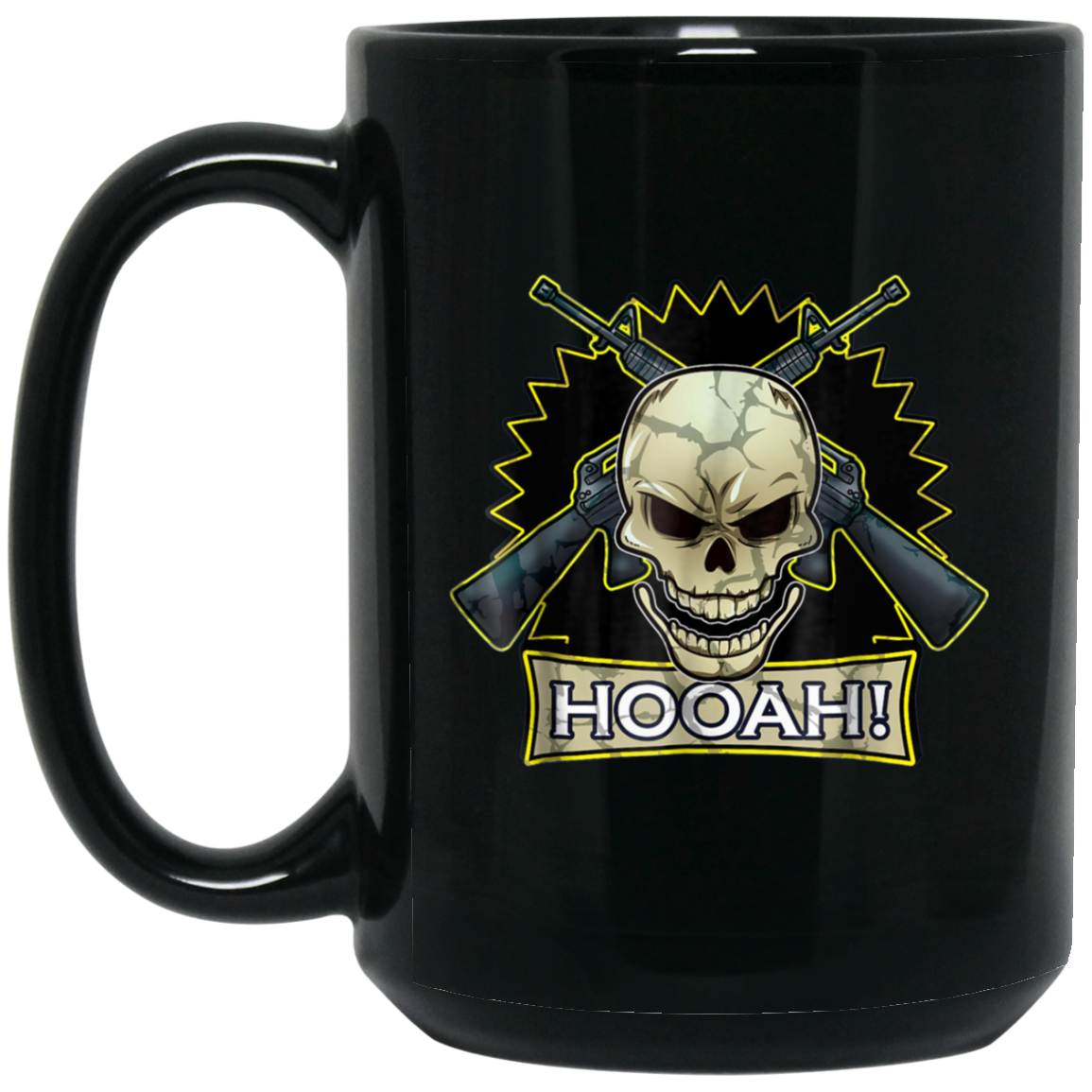 Army Veteran Military Skull Hooah T-Shirt