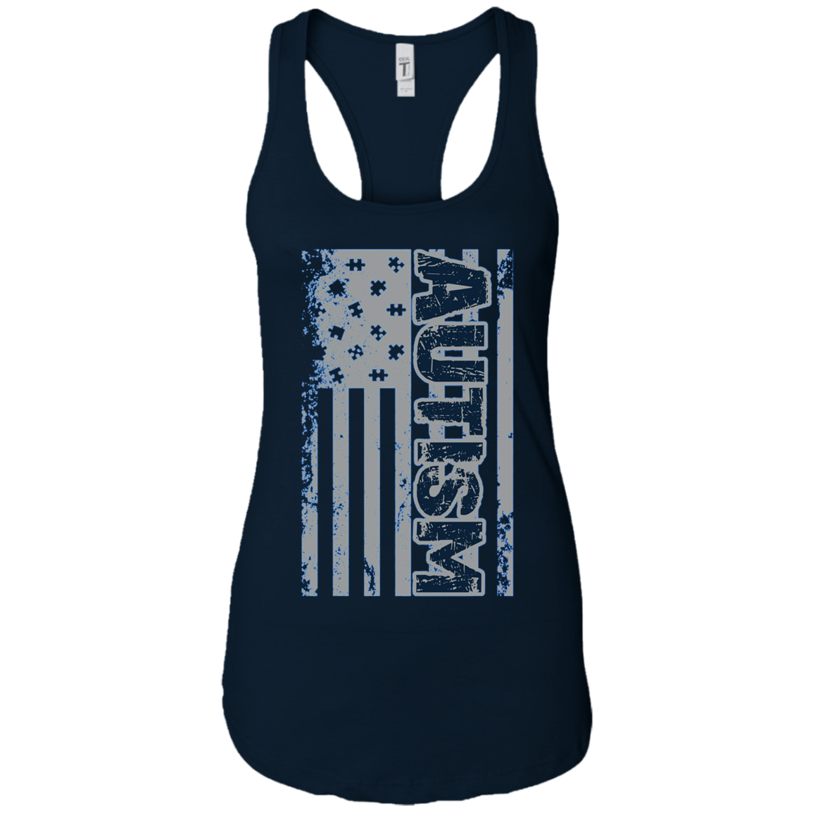 Autism Awareness T-Shirt - American Flag Puzzle Piece Shirt