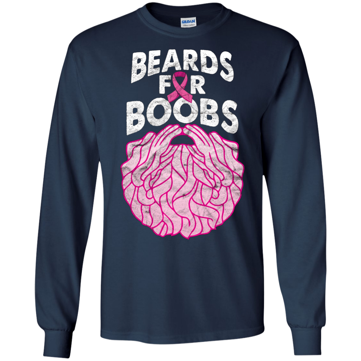 'Beards Breast Cancer Shirt' Breast Cancer Awareness Shirt