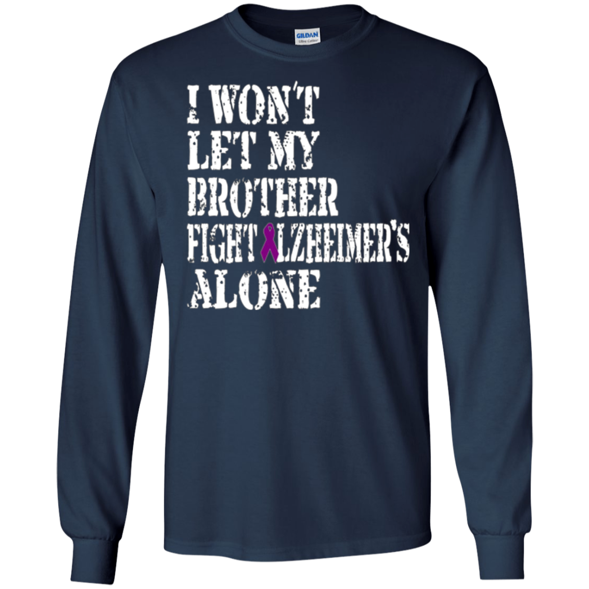 Alzheimer's Awareness T Shirt For Brothers Purple Ribbon Tee