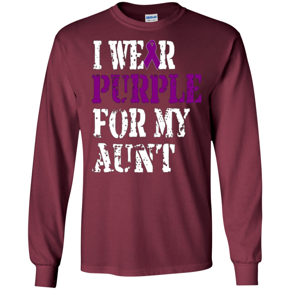 Alzheimer's Awareness Tshirt I Wear Purple For My Aunt