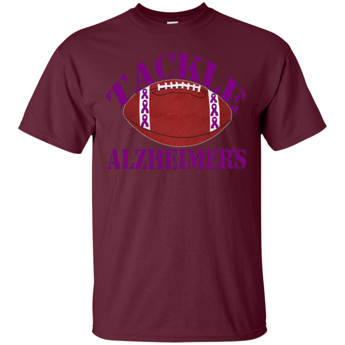 Alzheimer Awareness Purple Ribbon T Shirt For Football Fans