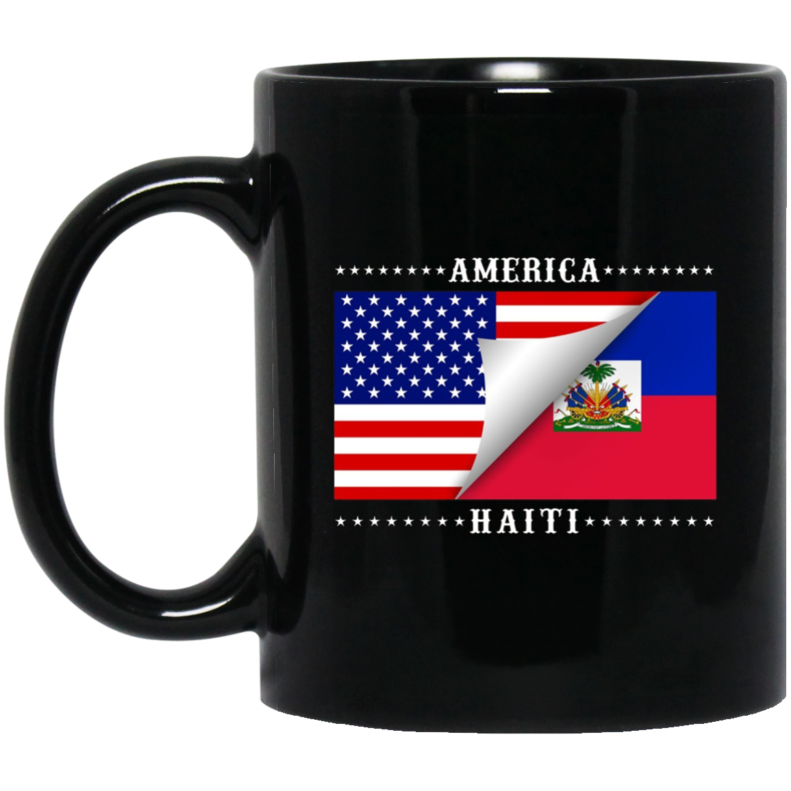 American Haitian Flag Stars T-Shirt Great Gift Tee