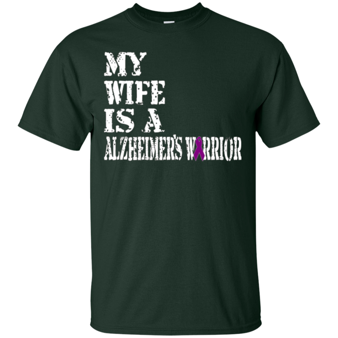 Alzheimer's Awareness T-Shirt For Wife Purple Ribbon Tee