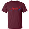 Image of La chemise de battement de cœur américaine le bleu rouge le quatre juillet équipe des étoiles