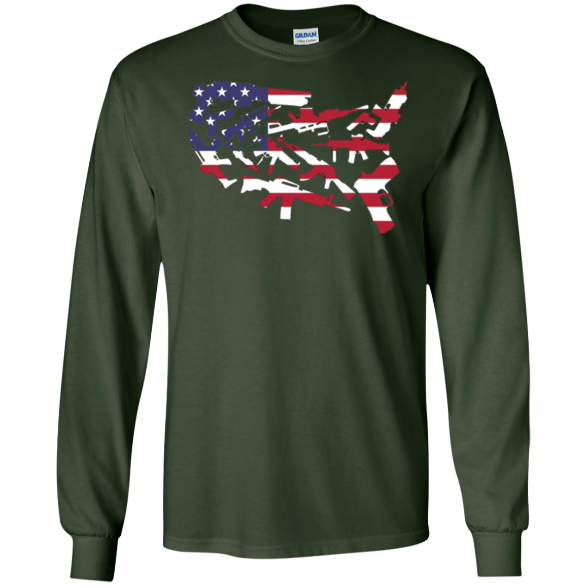 American Gun Shirt: United States Flag Pattern