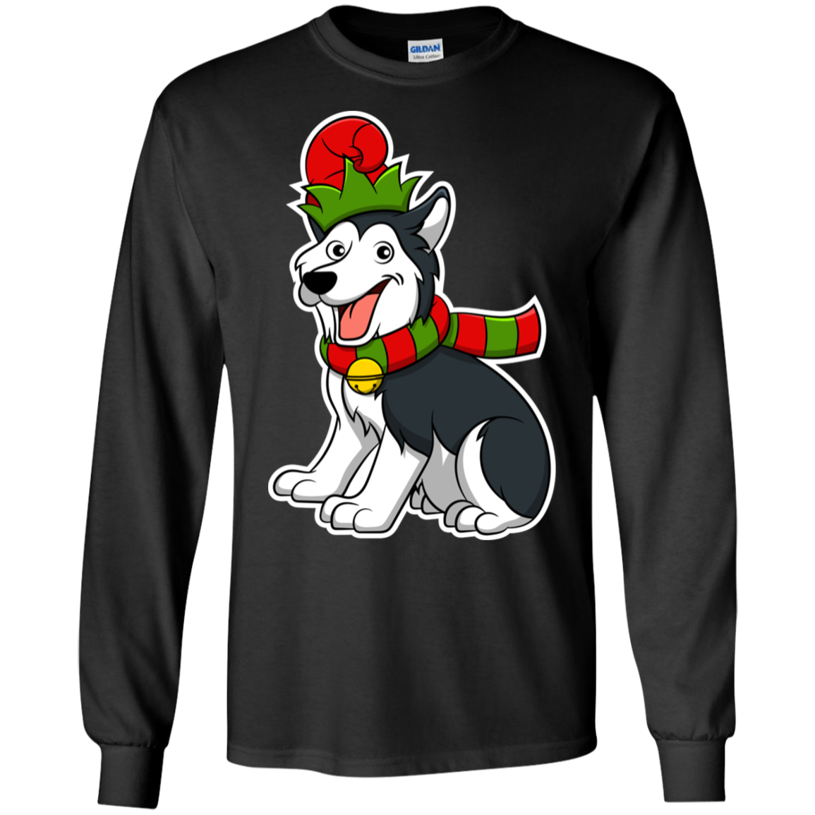 Christmas Siberian Husky Dog T-Shirt, Puppy Xmas Gift