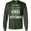 Image of All Men Created Equal Kings Born September Tshirt Gift Funny