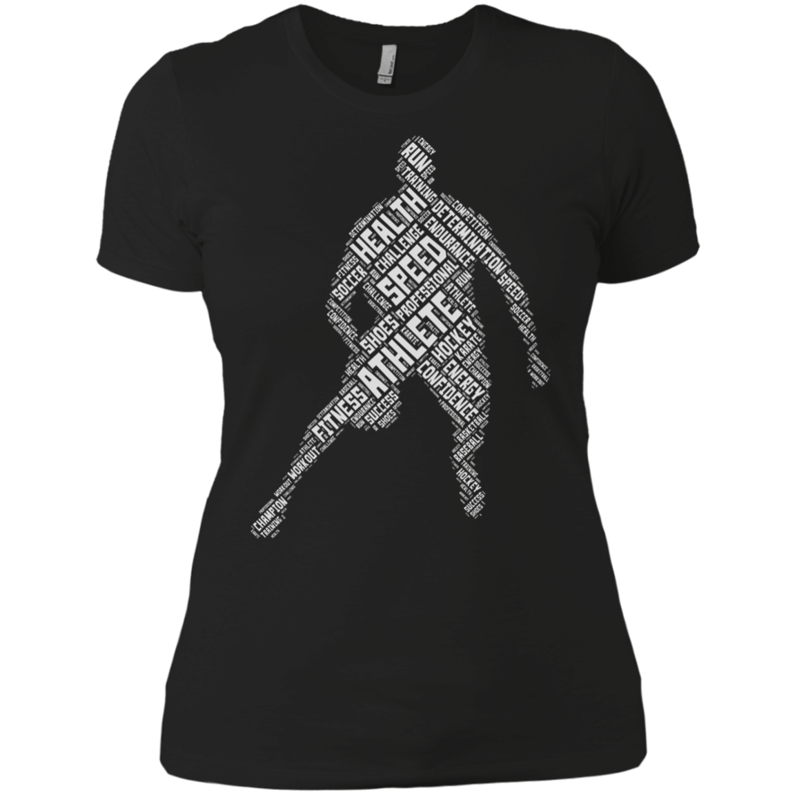 Athlete Gym Fitness Sports T-shirt Word Cloud