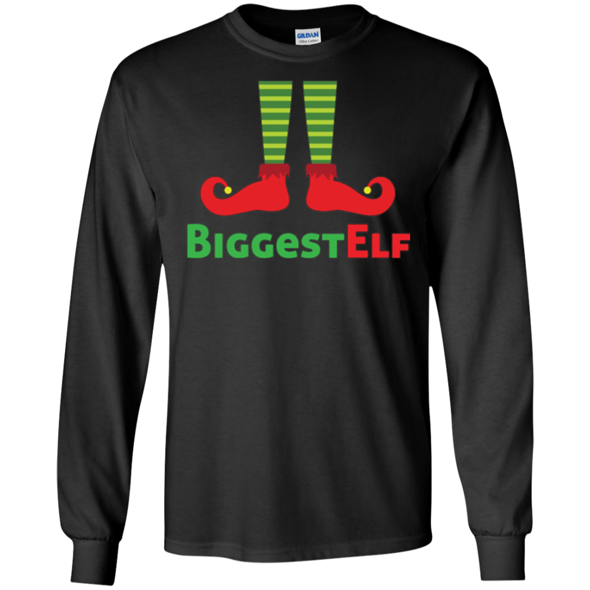 Biggest Elf Matching Family Christmas Picture Greeting Cards