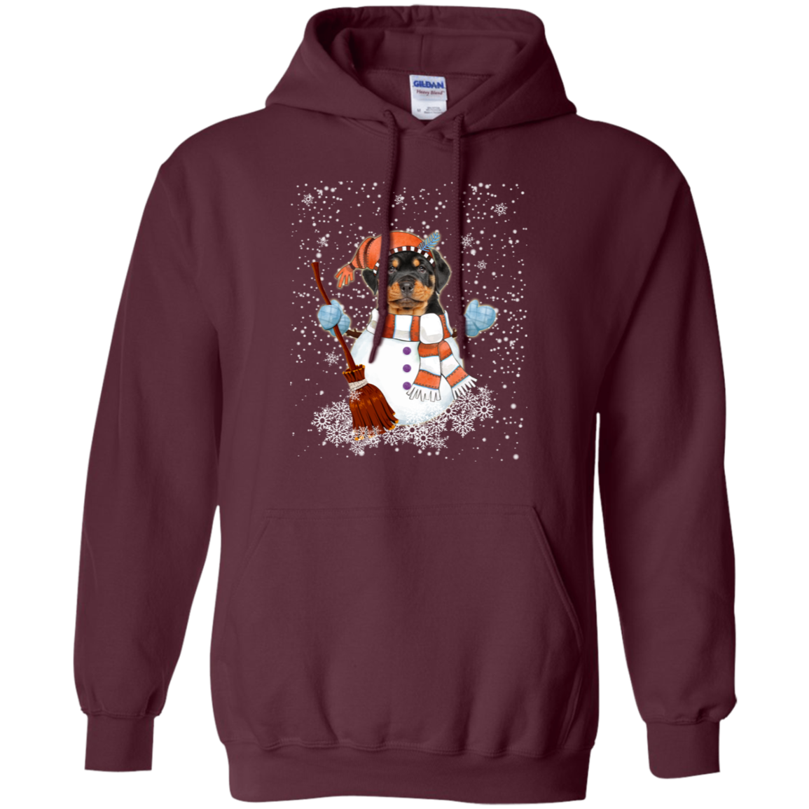 Christmas Snowman Rottweiler Funny T-shirt