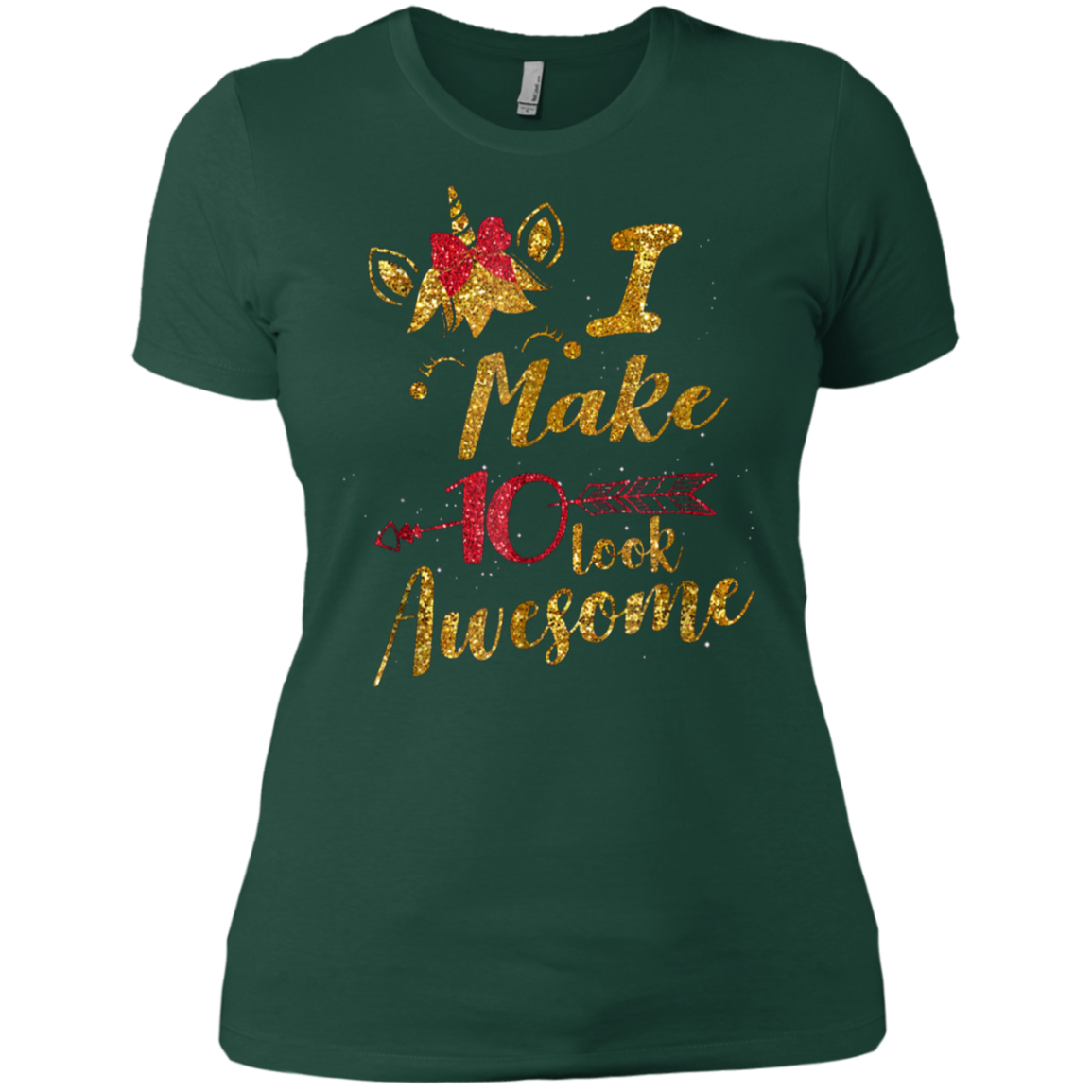 10th Birthday Gift Unicorn T-Shirt I Make 10 Look Awesome