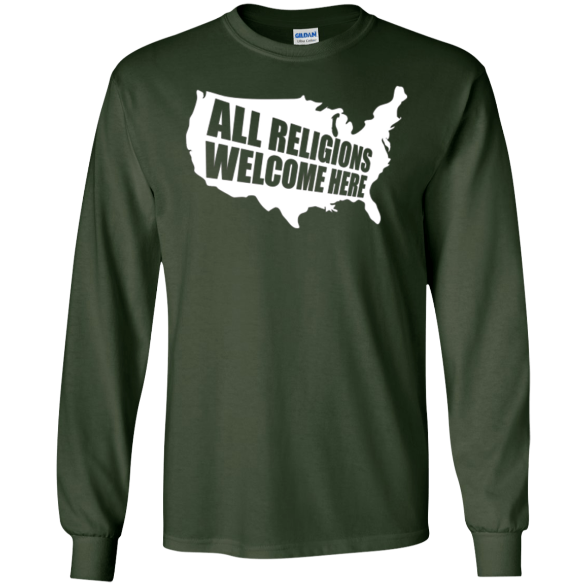 ALL RELIGIONS Welcome Here Protest T Shirt - Anti Trump Ban