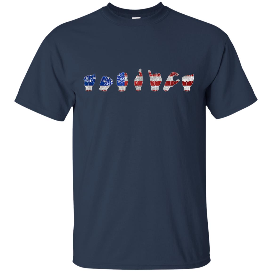 American Flag Patriotic Sign Language ASL Shirt