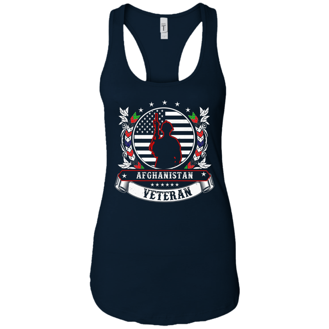 Afghanistan Military Combat Veteran T-Shirt [Back-Wreathe]