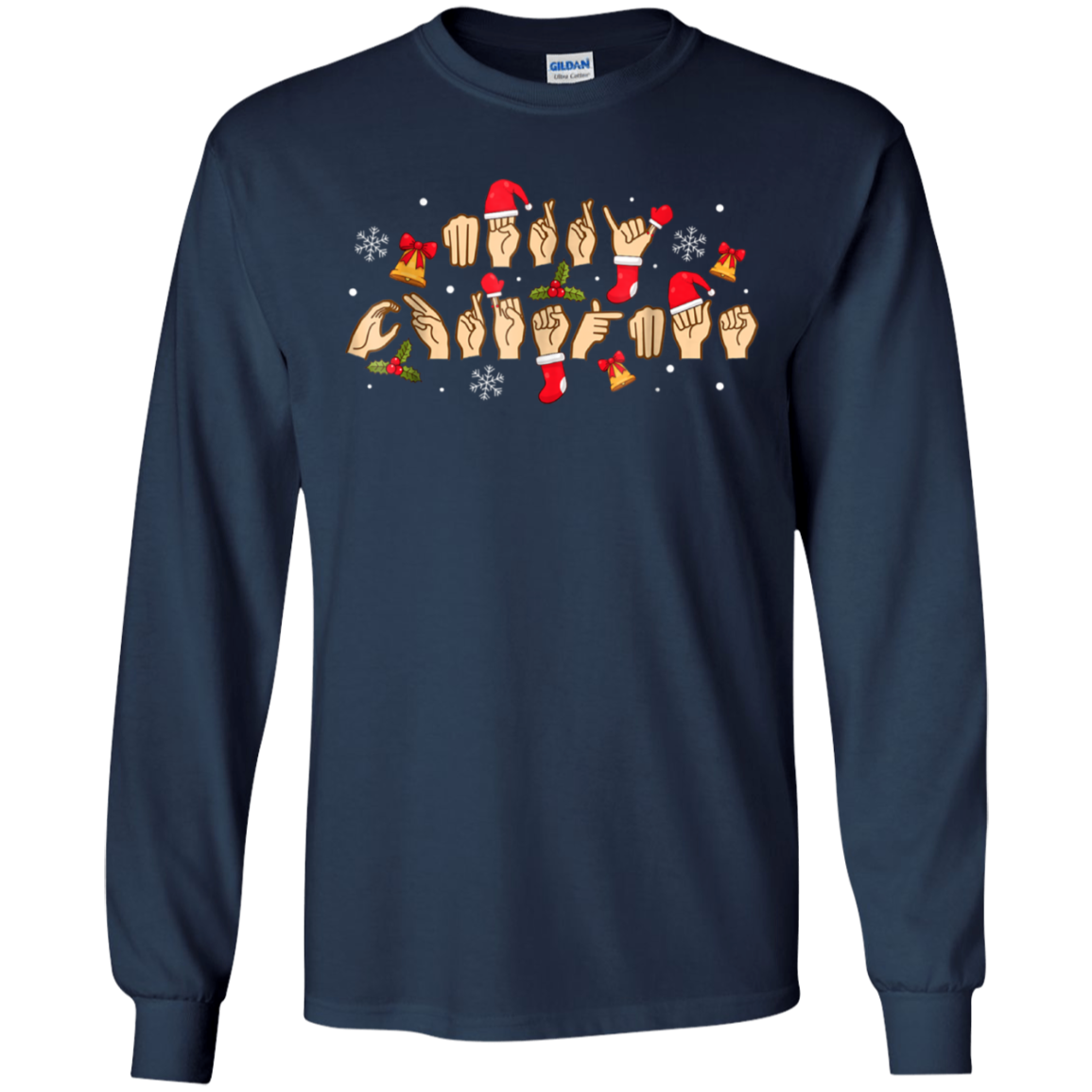 American Sign Language Christmas T-shirt For Deaf