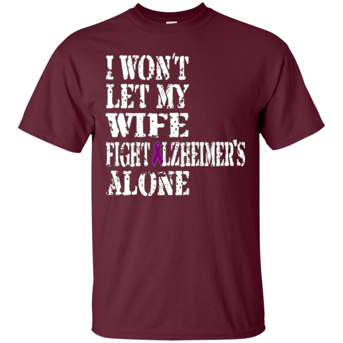 Alzheimer's Awareness Shirt For Wife Purple Ribbon Tee