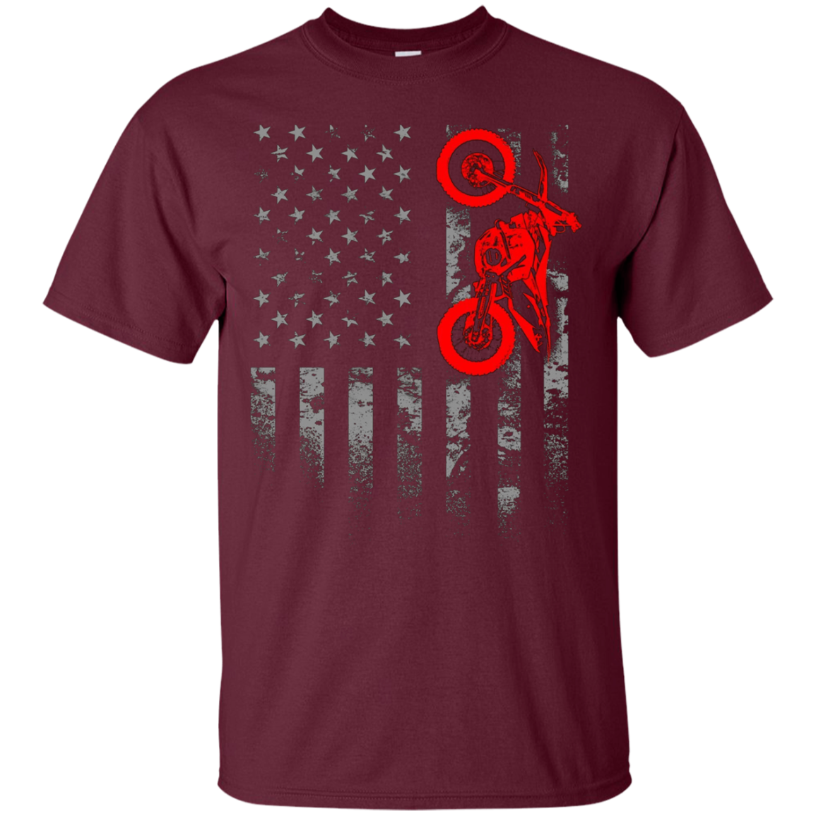 American Flag Motocross Bike Dirtbiking Off Road Tshirt