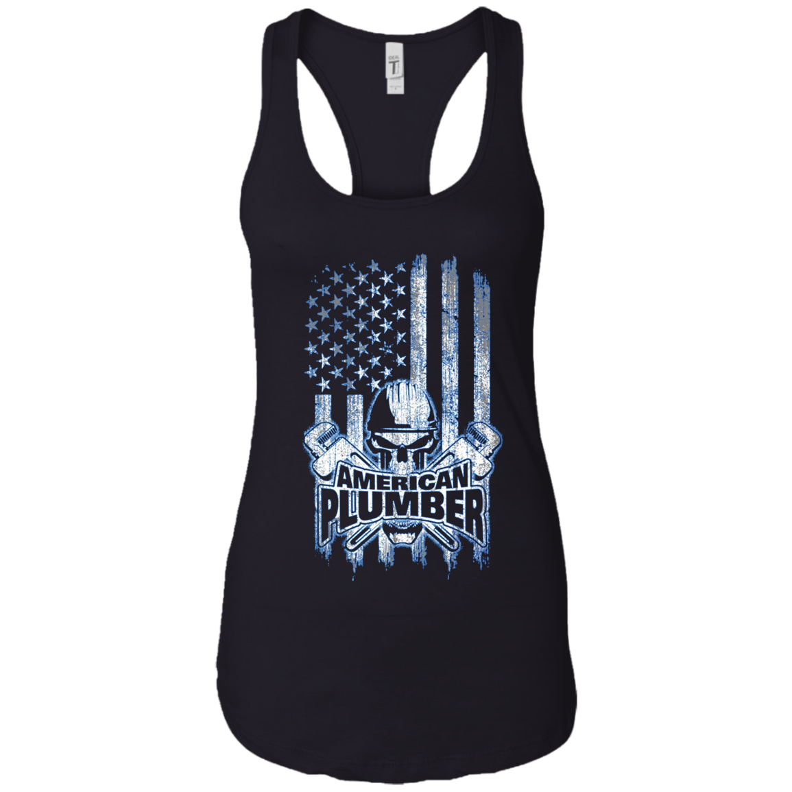 American Plumber T-Shirt Skull and Wrenches