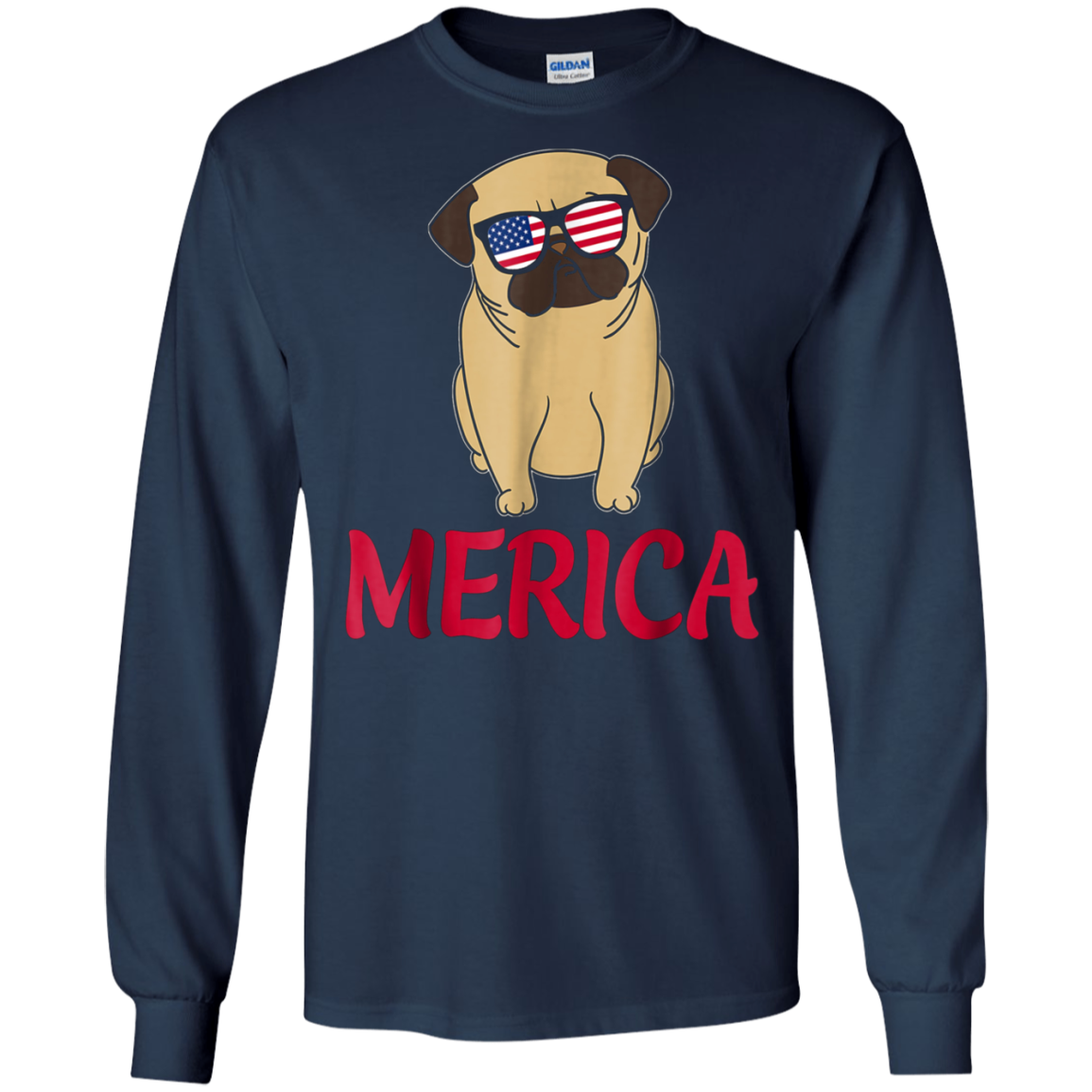 American Flag Pug T-Shirt 4th July Shirt Gift 2018