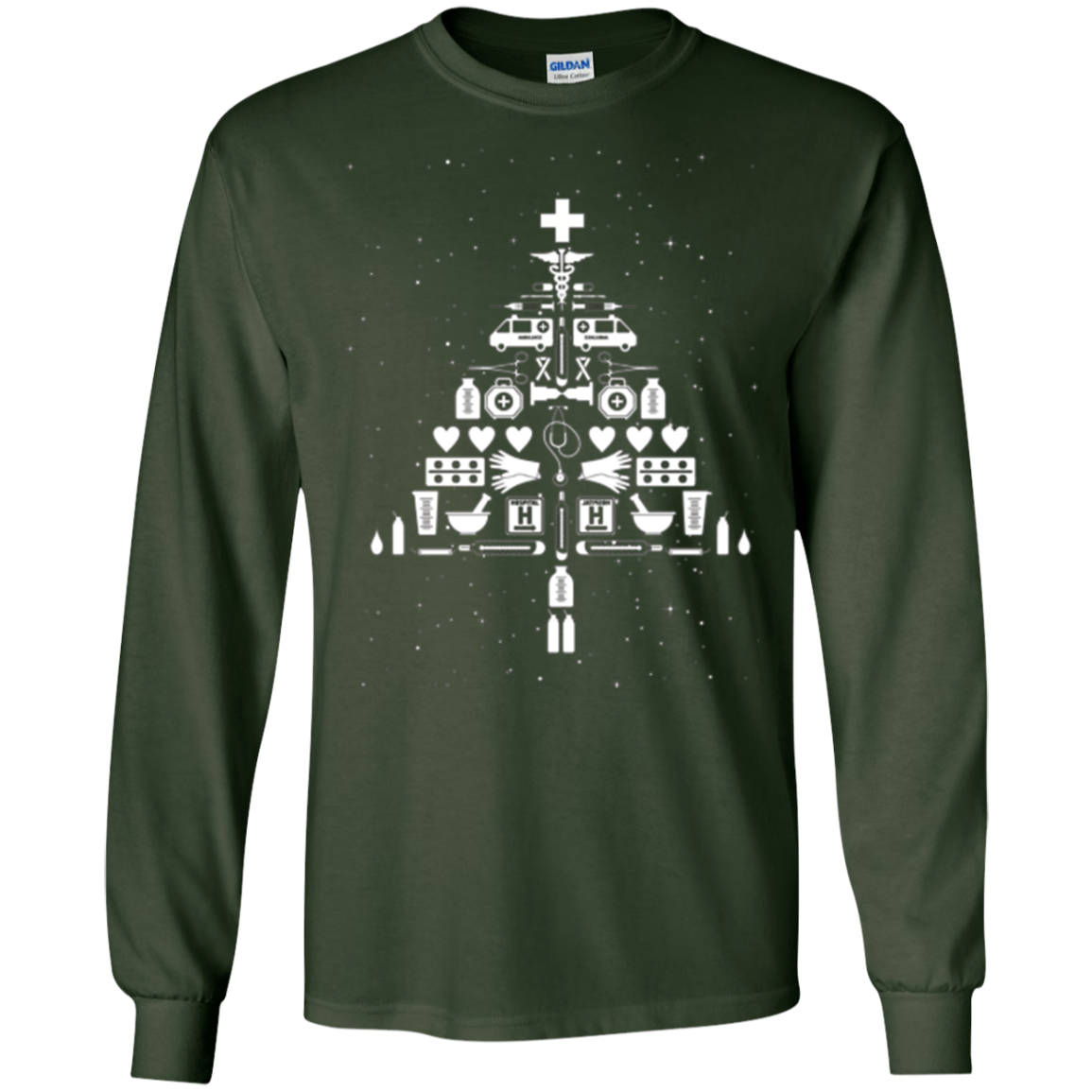 Christmas Tree Stethoscope Nurse T-shirt