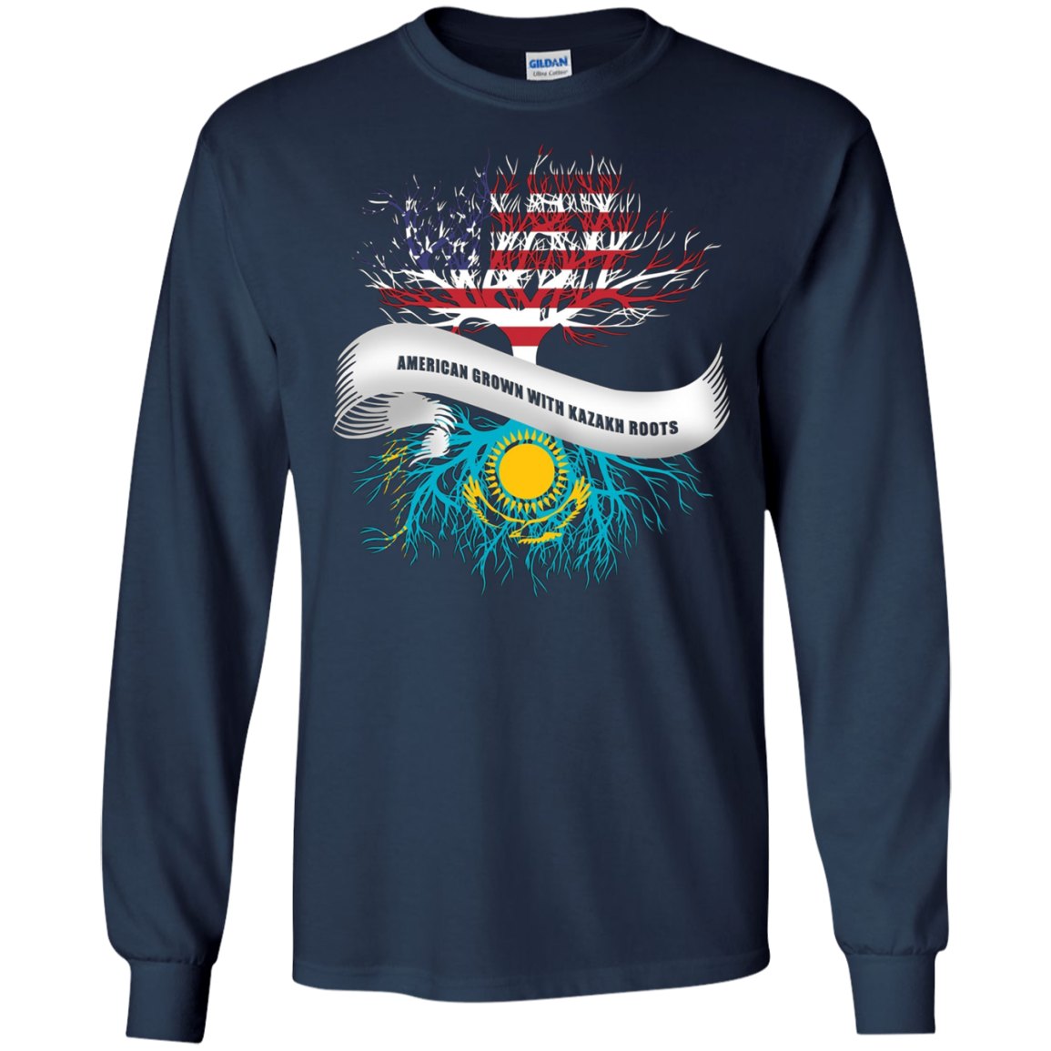 American Grown with Kazakh Roots T-Shirt Kazakhstan Tee