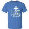 Image of 1 croix + 3 ongles = 4 donnés - chemise de cadeau chrétienne pardonnée