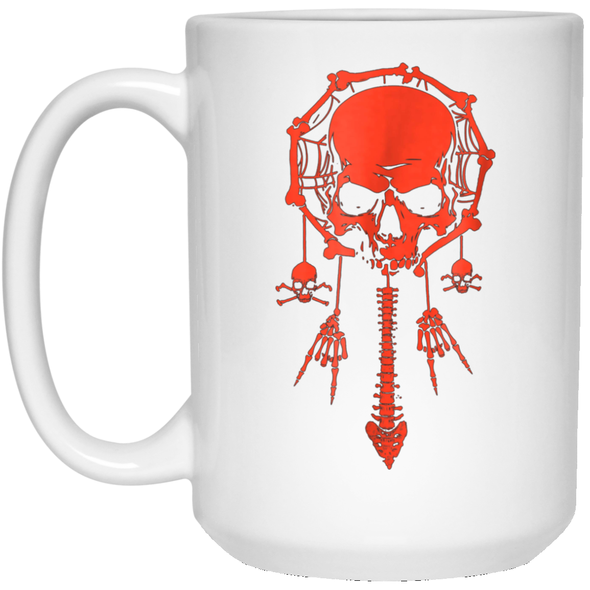 Funny Halloween T-Shirt Skull Dream Catcher Bone Rock Hand