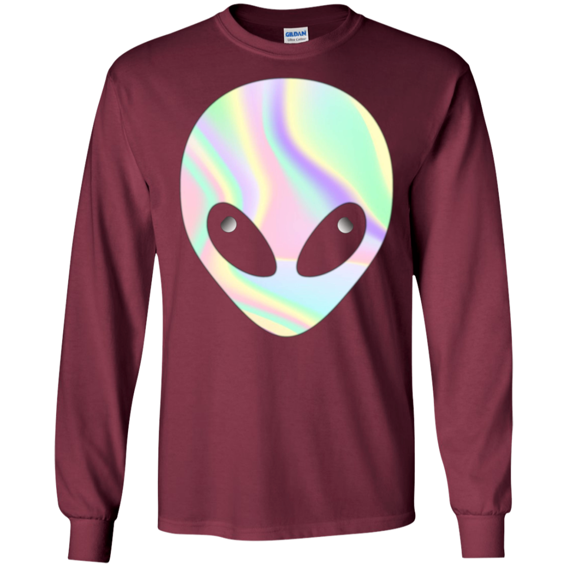 Alien Head T-Shirt Holographic Effect