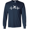 Image of Airplane Shirt Funny Airplane Pilot Heartbeat Flying Tees