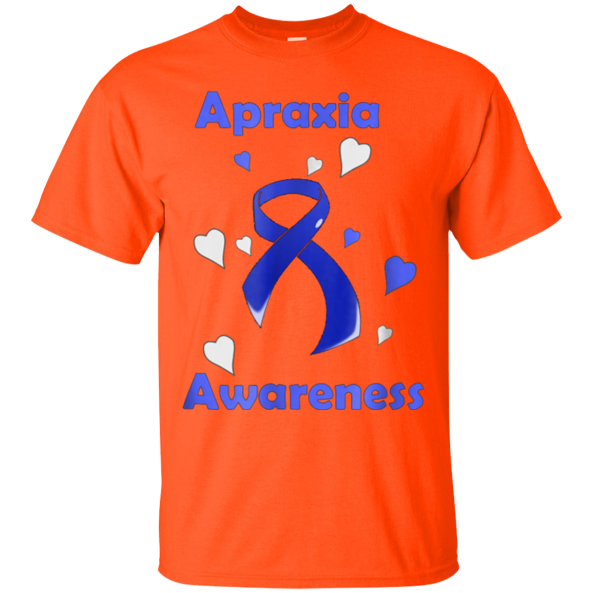 Apraxia Awareness Ribbon With Hearts T Shirt