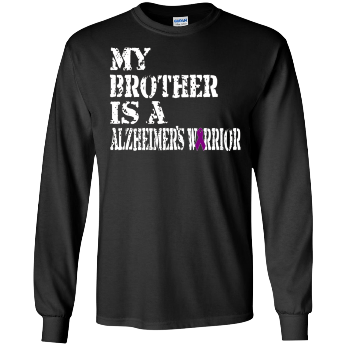 Alzheimer's Awareness T-Shirt For Brothers Purple Ribbon Tee