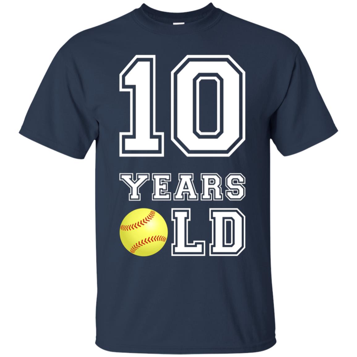 10 Years Old Softball Birthday Shirt Boy 10th Birthday Tee