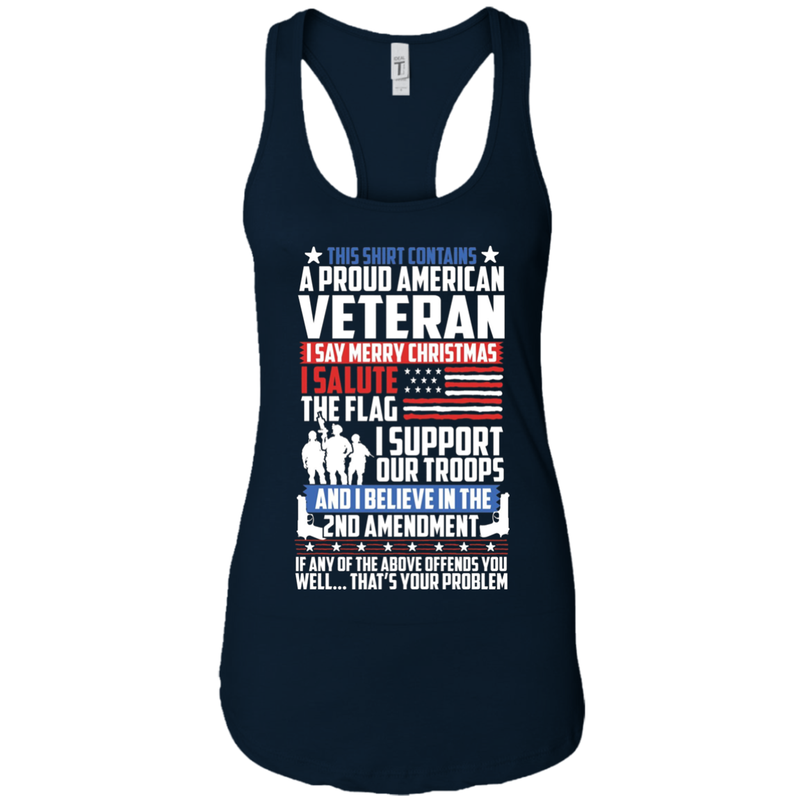 A Proud American Veteran Support Guns Troops Flag LS Shirt
