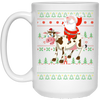 Image of Santa Riding Cow Merry Xmas Farming Gift Tshirt