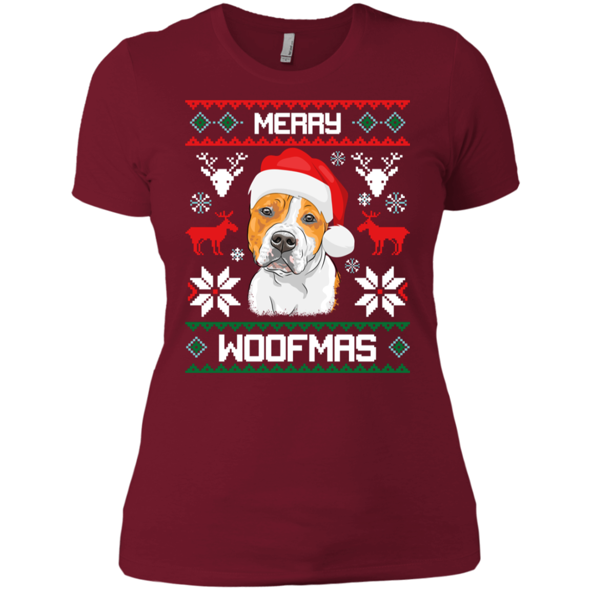 Amstaff Merry Woofmas Christmas Gift T-Shirt