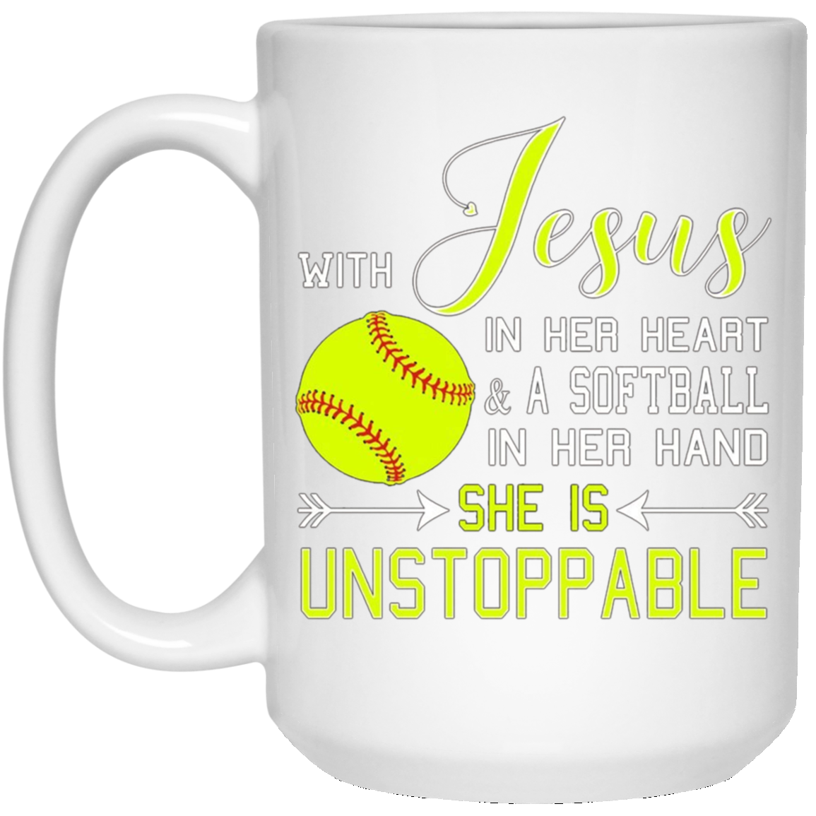 WITH JESUS IN HER HEART & A Softball Hand She Is T-Shirt