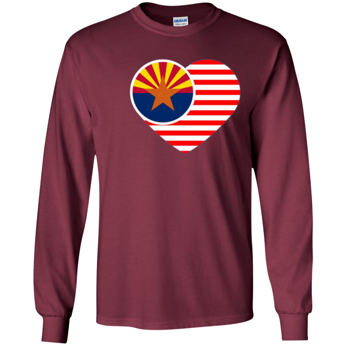 Arizona Flag Shirt USA American Flag T-Shirt Vintage Heart
